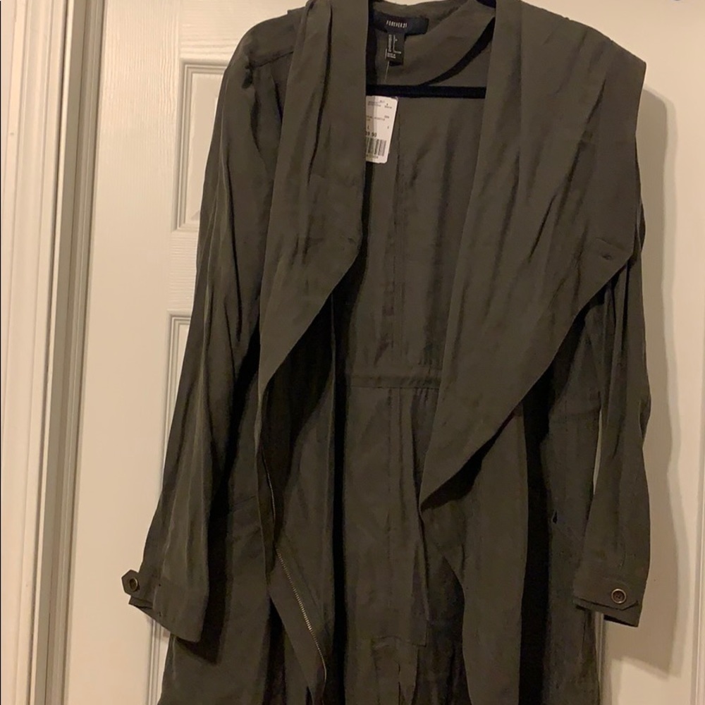 NWT Drapey Olive Utility Jacket - Picture 5 of 6